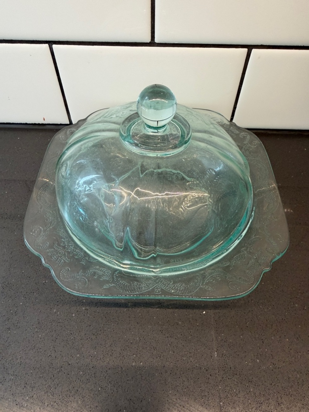 Vintage Indiana Glass Butter Dish with Lid